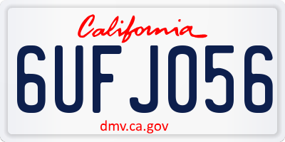 CA license plate 6UFJ056