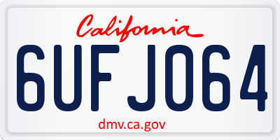 CA license plate 6UFJ064
