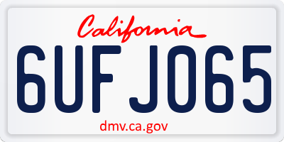 CA license plate 6UFJ065
