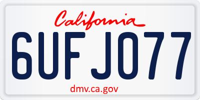 CA license plate 6UFJ077