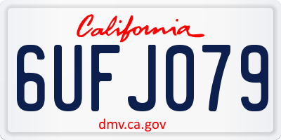 CA license plate 6UFJ079