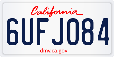 CA license plate 6UFJ084