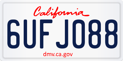 CA license plate 6UFJ088