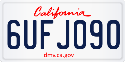 CA license plate 6UFJ090