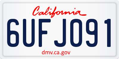 CA license plate 6UFJ091