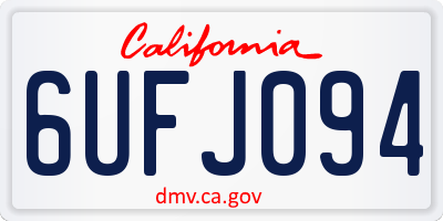 CA license plate 6UFJ094