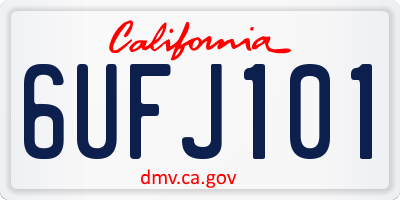 CA license plate 6UFJ101