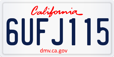 CA license plate 6UFJ115