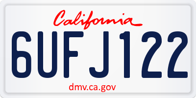 CA license plate 6UFJ122