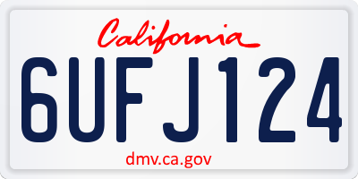 CA license plate 6UFJ124