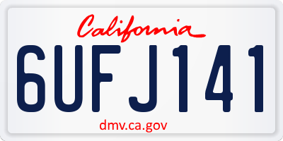 CA license plate 6UFJ141