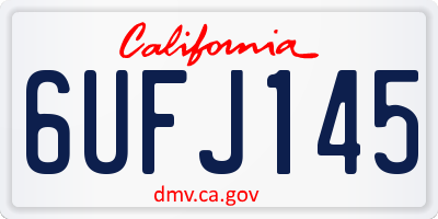 CA license plate 6UFJ145