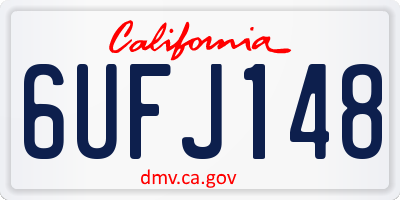 CA license plate 6UFJ148