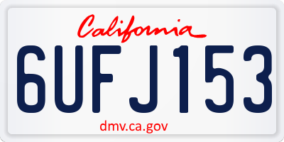CA license plate 6UFJ153