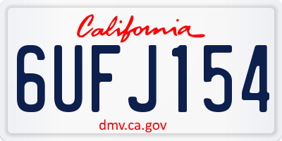 CA license plate 6UFJ154