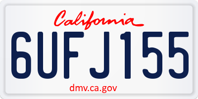 CA license plate 6UFJ155