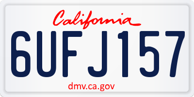 CA license plate 6UFJ157