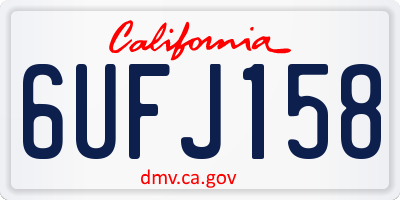 CA license plate 6UFJ158