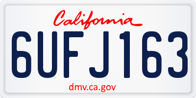 CA license plate 6UFJ163