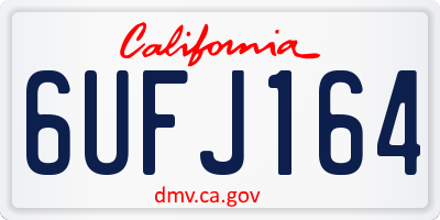 CA license plate 6UFJ164