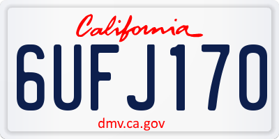 CA license plate 6UFJ170