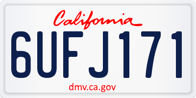 CA license plate 6UFJ171