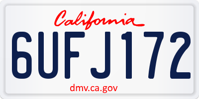CA license plate 6UFJ172