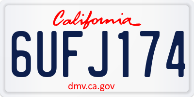 CA license plate 6UFJ174