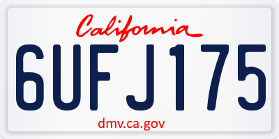 CA license plate 6UFJ175