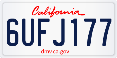 CA license plate 6UFJ177