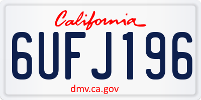 CA license plate 6UFJ196