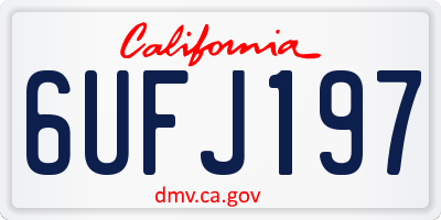CA license plate 6UFJ197
