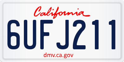 CA license plate 6UFJ211