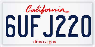 CA license plate 6UFJ220