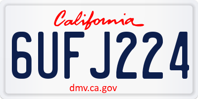 CA license plate 6UFJ224