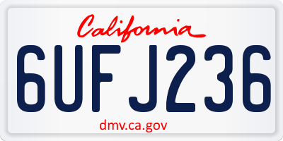 CA license plate 6UFJ236