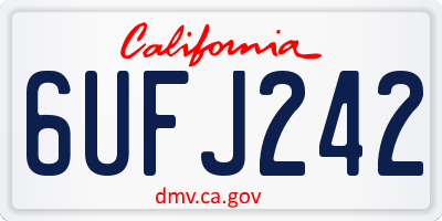 CA license plate 6UFJ242