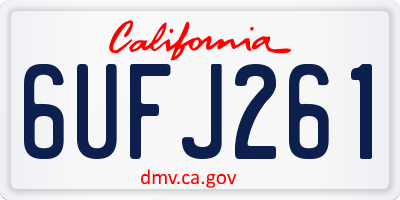 CA license plate 6UFJ261