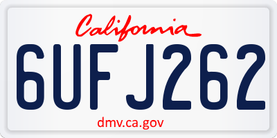 CA license plate 6UFJ262