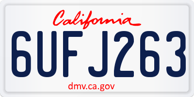 CA license plate 6UFJ263