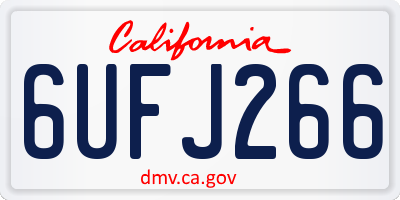 CA license plate 6UFJ266