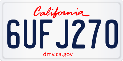 CA license plate 6UFJ270