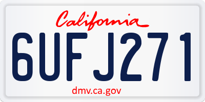 CA license plate 6UFJ271