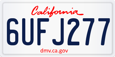 CA license plate 6UFJ277