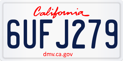 CA license plate 6UFJ279