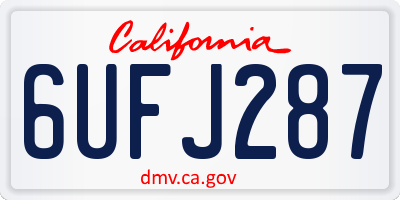 CA license plate 6UFJ287
