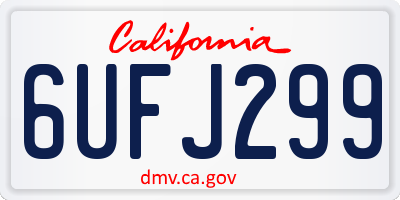 CA license plate 6UFJ299
