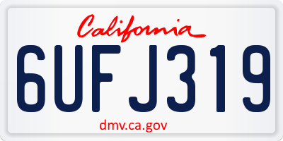 CA license plate 6UFJ319