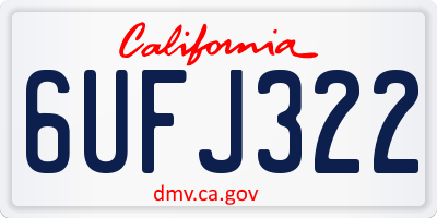 CA license plate 6UFJ322
