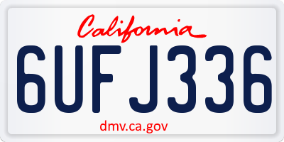 CA license plate 6UFJ336